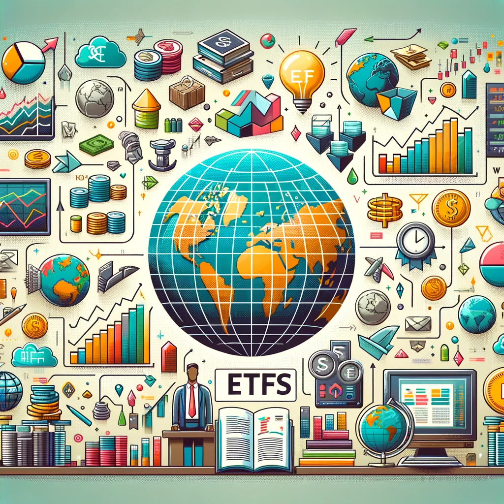 This image visually encapsulates the essence of Exchange-Traded Funds ETFs in the global financial landscape, highlighting their innovative and interconnected nature.